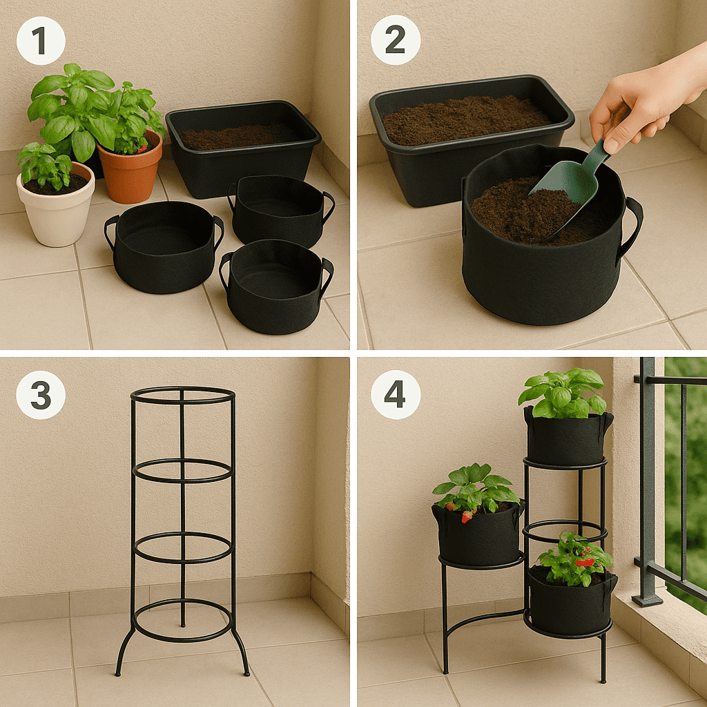 step by step Balcony Gardening